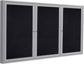 Ghent 36"x72" 3-Door indoor Enclosed Recycled Rubber Bulletin Board, Shatter