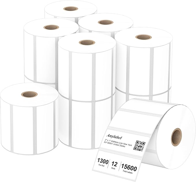 Compatible 3" x 1" Direct Thermal Labes Replacement