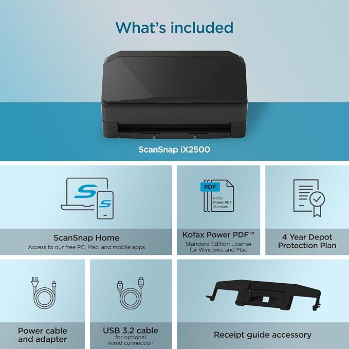 ScanSnap iX2500 Premium Wireless or USB High-Speed Cloud Enabled Document — view 7