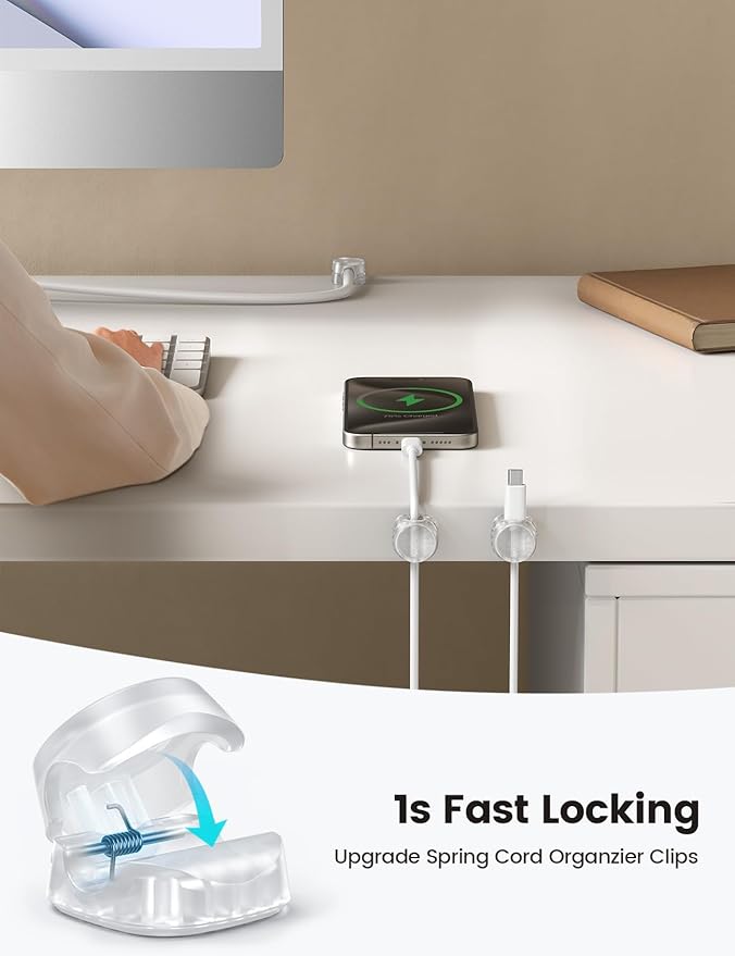 12Pack Cord Organizer Spring Cable Holder Clips — view 2