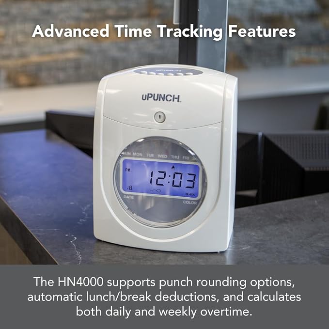uPunch HN4500 Advanced Calculating Time Clock Bundle — view 5