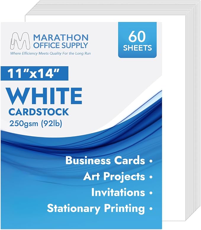 MOS White Cardstock Paper 11 x 14 Inch — Heavyweight Poster Board Card Stock