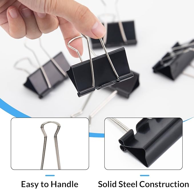 2 Inch 40 Pack Extra Large Binder Clips, Jumbo Paper Clips, Big Paper Clamps — view 4