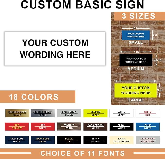 Basic Custom Personalizable Wall or Door Sign | Your Custom Message | Enter — view 2