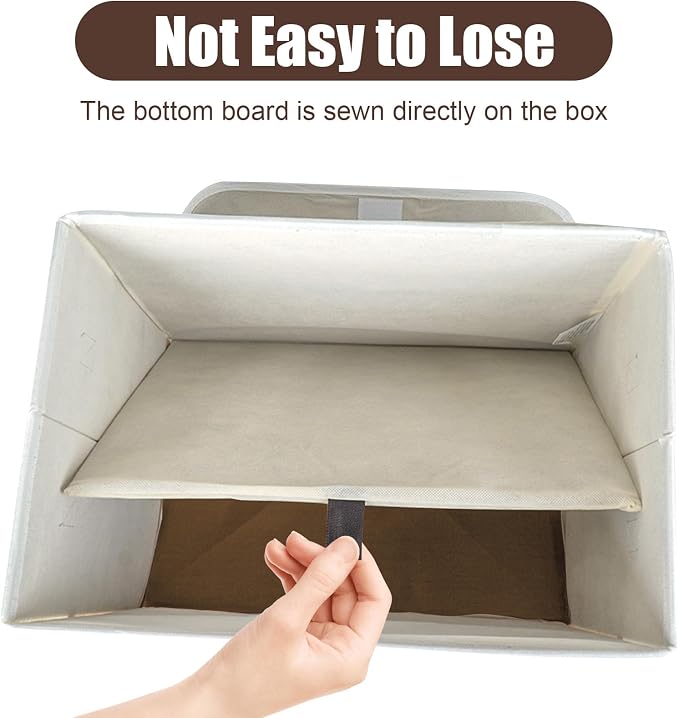 Bagnizer Large 22 Quart Linen Fabric Foldable Storage Bin Cube Organizer Basket — view 4