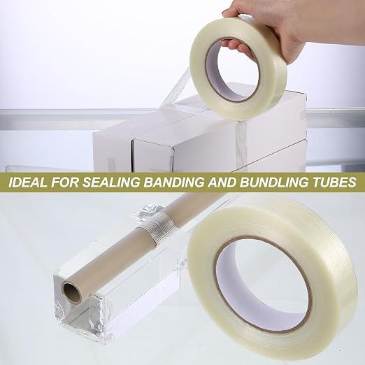 Treela 30 Rolls 1 Inch x 60 Yards Filament Strapping Tape Heavy Duty Fiberglass — view 6
