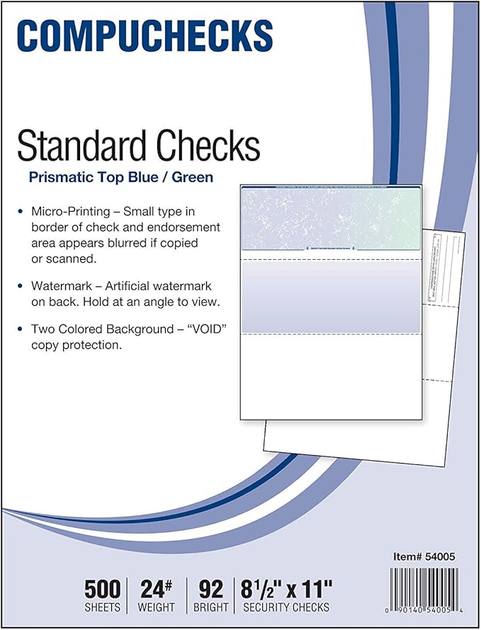 Compuchecks Check on Top Blank Check Paper
