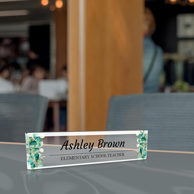 Signs ByLITA Floral Pattern Customized Nameplate | Eucalyptus Personalized Full — view 4