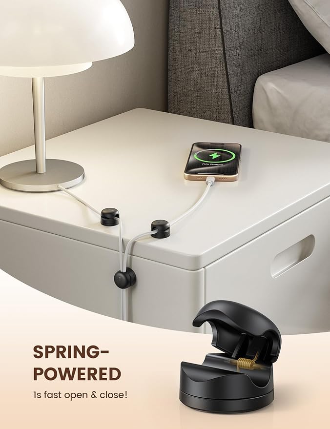 6Pack Rotatable Cord Organizer, Spring Cable Clips — view 5