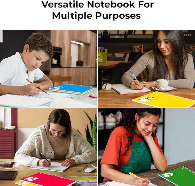 Rosmonde 720 Packs 1 Subject Notebooks, Spiral Notebook Bulk, College Ruled — view 5
