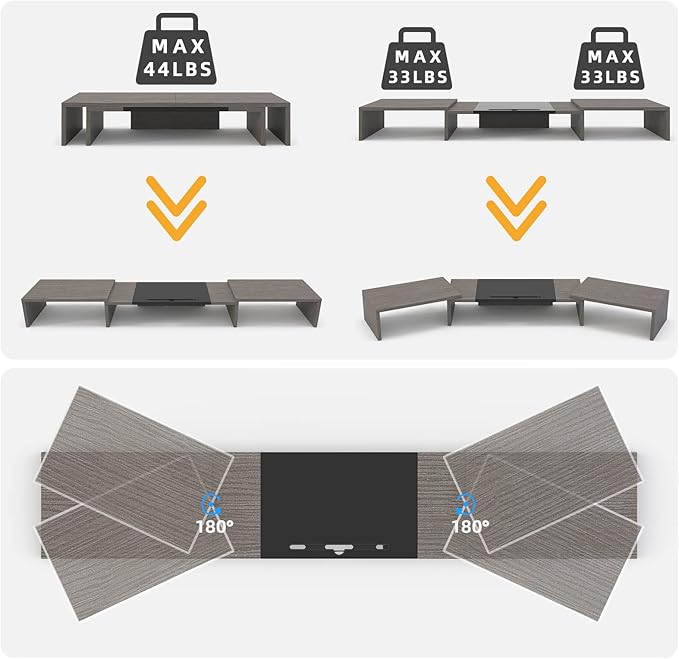 WESTREE Triple Dual Monitor Stand Riser, Monitor Stand — view 5