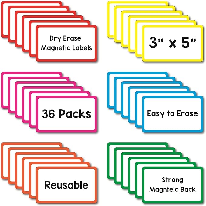 36 Pack Magnetic Dry Erase Labels — view 2