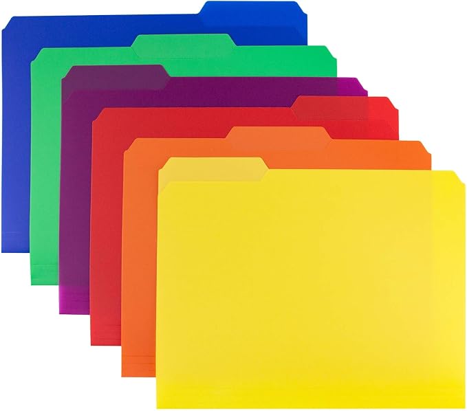 Dunwell Plastic Colored File Folders, 1/3 Tab Filing Folders — view 8
