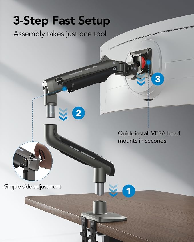 HUANUO TitanLift Heavy Duty Monitor Arm — view 7