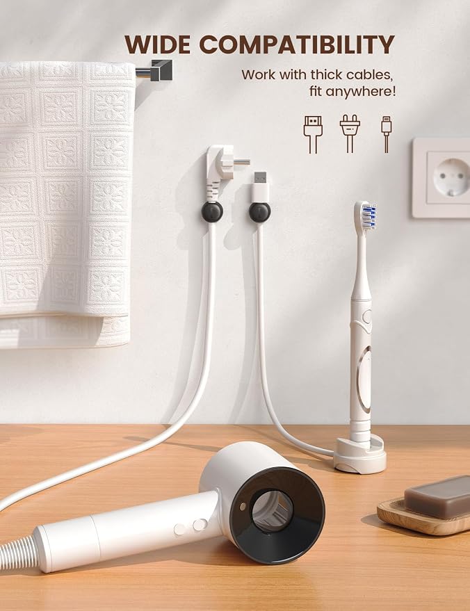 6Pack Rotatable Cord Organizer, Spring Cable Clips — view 6