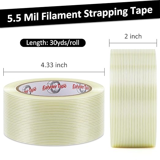 Ealyder Tape 3 Pack Transparent Reinforced Fiberglass Tape – 2 Inch x 30 Yards — view 2