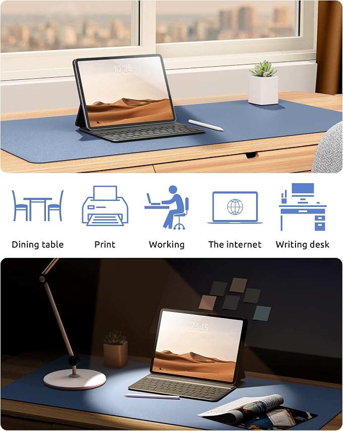 YSAGi Leather Desk Protector, Office Mat, Large Mouse Mat, Non-Slip PU Leather — view 6