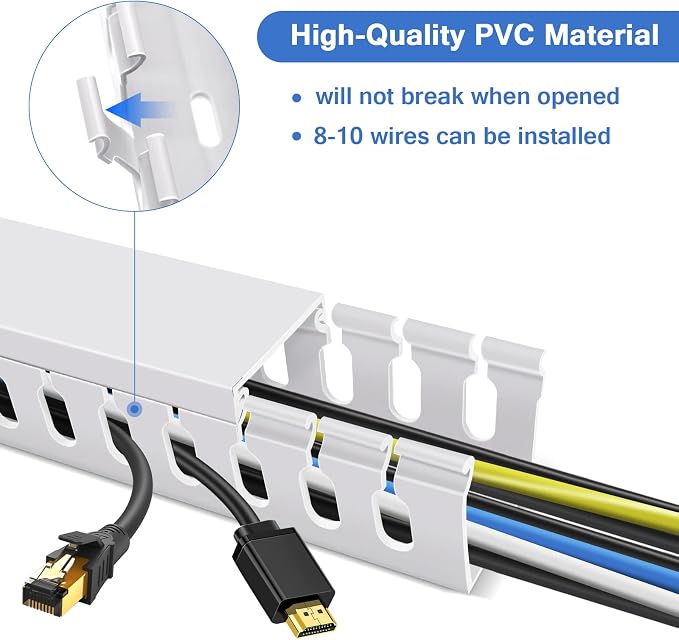 Cable Duct Management Raceway Kit, 62.8" Server Rack Cable Management, Cable — view 4