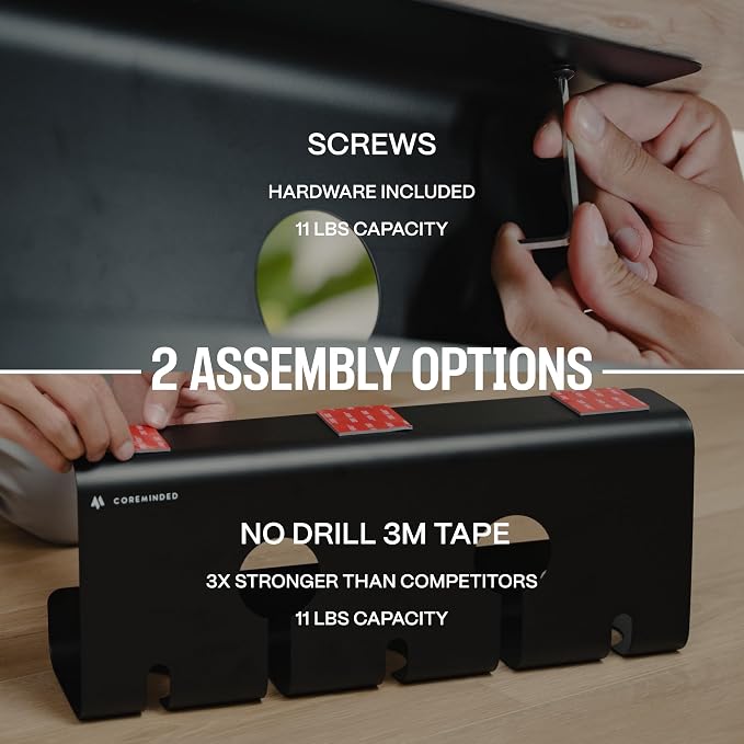 No-Drill Under Desk Cable Management Tray — view 3