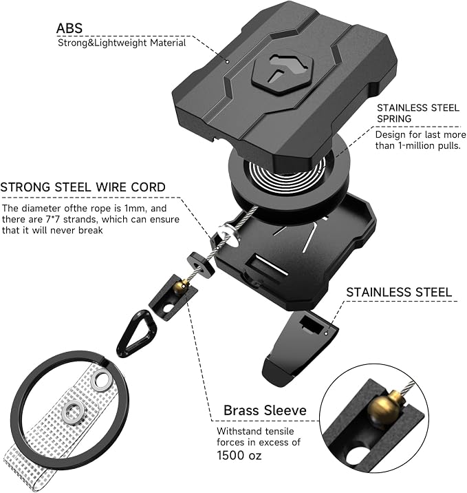 VYNCS Retractable Keychain Badge Holder — view 3
