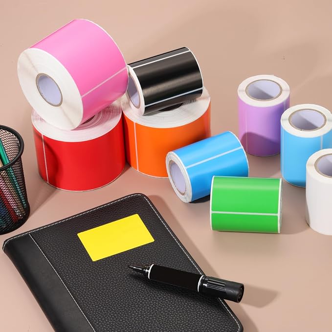 PATIKIL 3 x 5 Inch Rectangle Inventory Color Coding Labels 1 Roll, Square — view 6