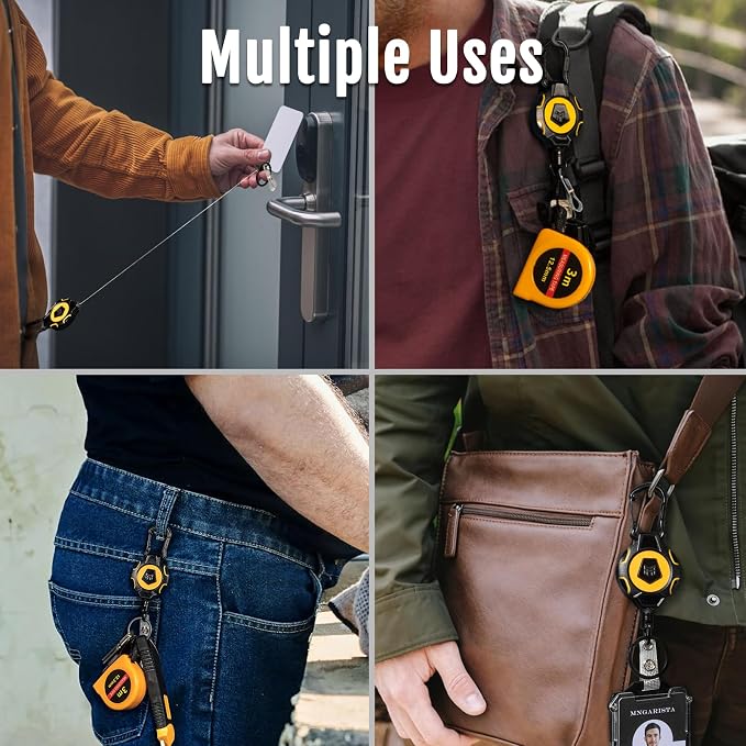 MNGARISTA 2-Pack Upgraded Retractable Keychain, 10 OZ Retraction, 31.5" — view 3