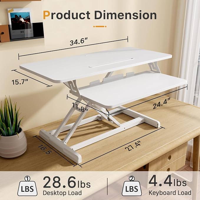 JOY worker Standing Desk Converter, Desktop Workstation Riser — view 2