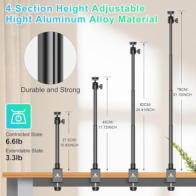 Ailight Camera Desk Mount Webcam Stand, Adjustable Table Camera Stand — view 4