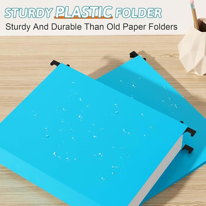 Nordun Plastic Hanging File Folder Extra Capacity, 12 Pack Reinforced Hang — view 2