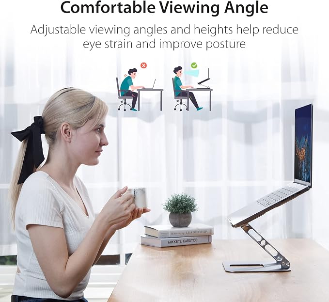 j5create Multi-Angle Aluminum Laptop Stand, Ergonomic Notebook Riser, Suitable — view 3