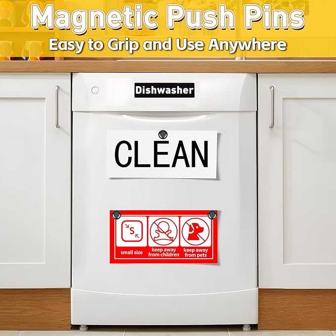 VNDUEEY 24Pcs Black Fridge Magnet Refrigerator Magnets, Magnets — view 6