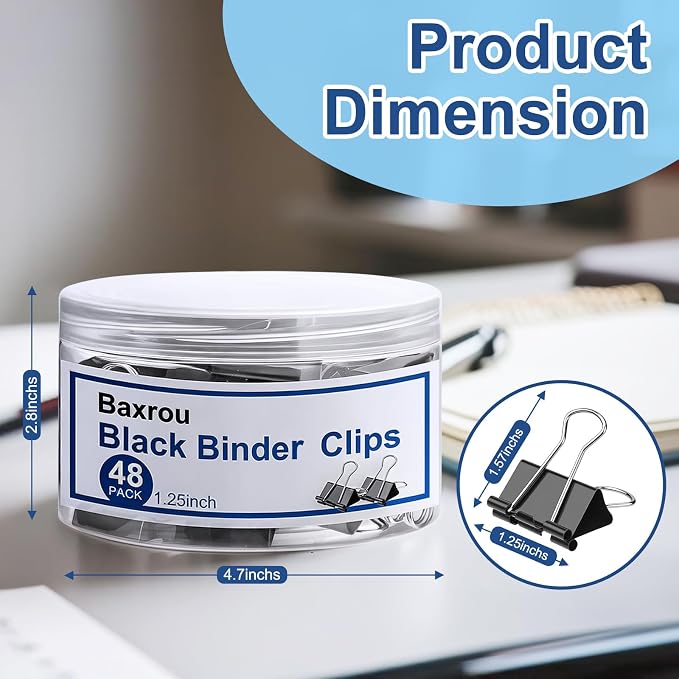 Medium Binder Clips 1.25 Inch — view 2