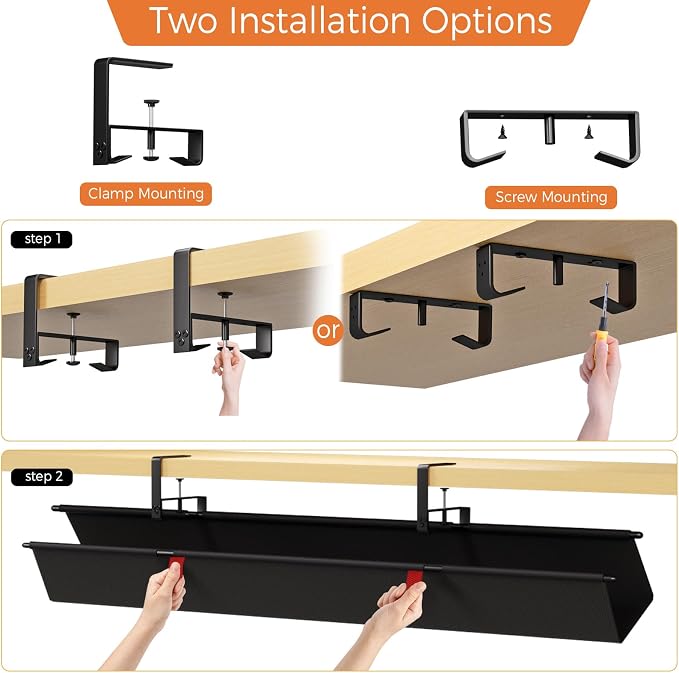 Under Desk Cable Management Tray — view 7