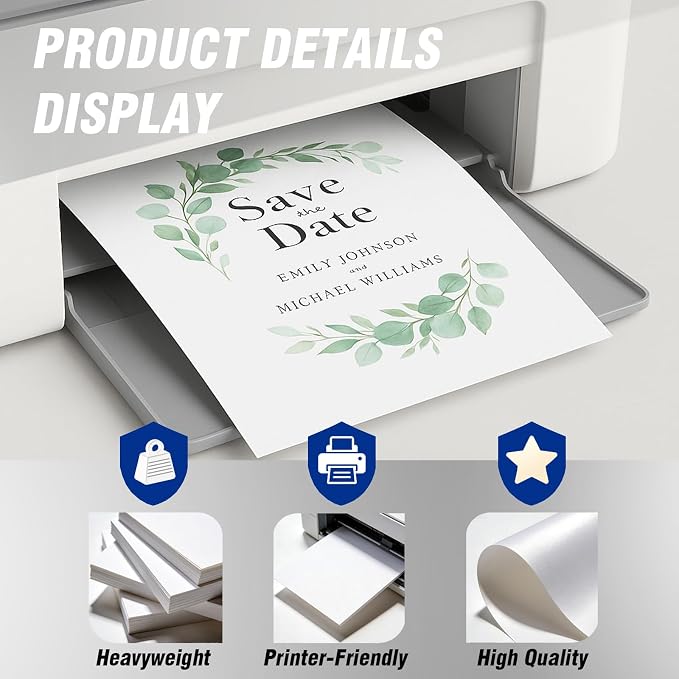 Veritas White Cardstock 8.5 x 11”, 110LB/199GSM Heavyweight Card Stock — view 3