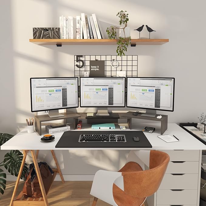 WESTREE Triple Dual Monitor Stand Riser, Monitor Stand — view 2