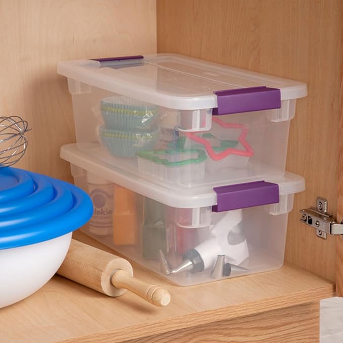 Sterilite 12-Pack 6 Quart ClearView Latch Box, Stackable Organizer Bins — view 5