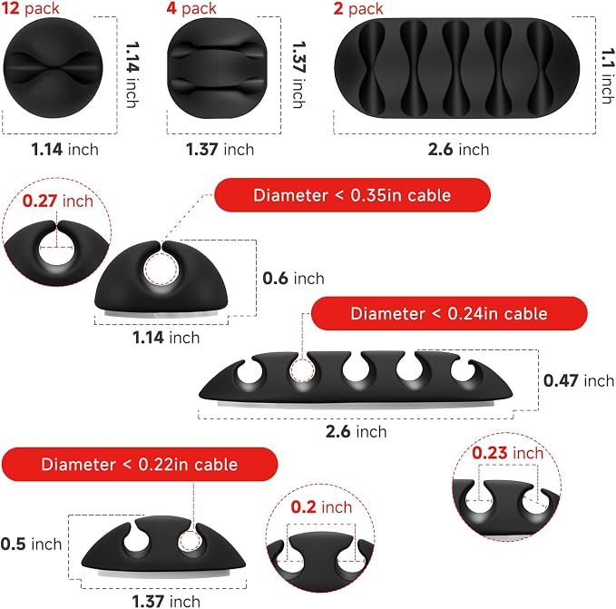 Flezoo Cable Clips Cord Holder — view 2