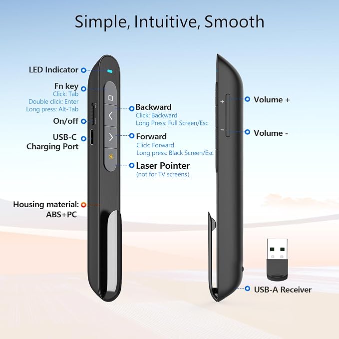 Norwii Rechargeable Bluetooth Presentation Clicker — view 7