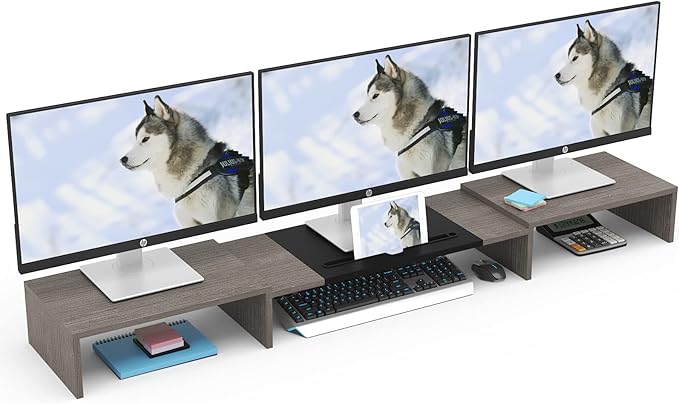 WESTREE Triple Dual Monitor Stand Riser, Monitor Stand — view 7