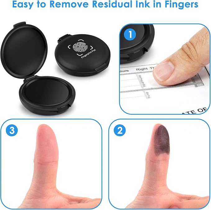 ERKOON 6 Pack Fingerprint Ink Pads, Thumbprint Ink Pad — view 3