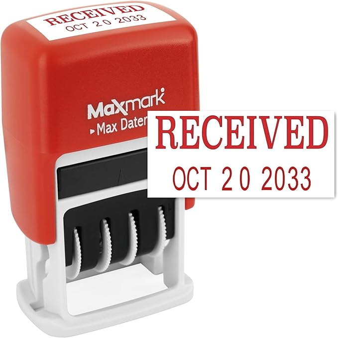MaxMark Self-Inking Rubber Date Office Stamp