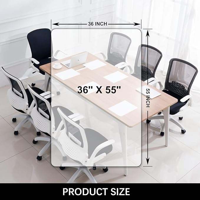 Kuyal Clear Chair mat for Hardwood Floor 36 x 55 inches Transparent Floor Mats — view 3