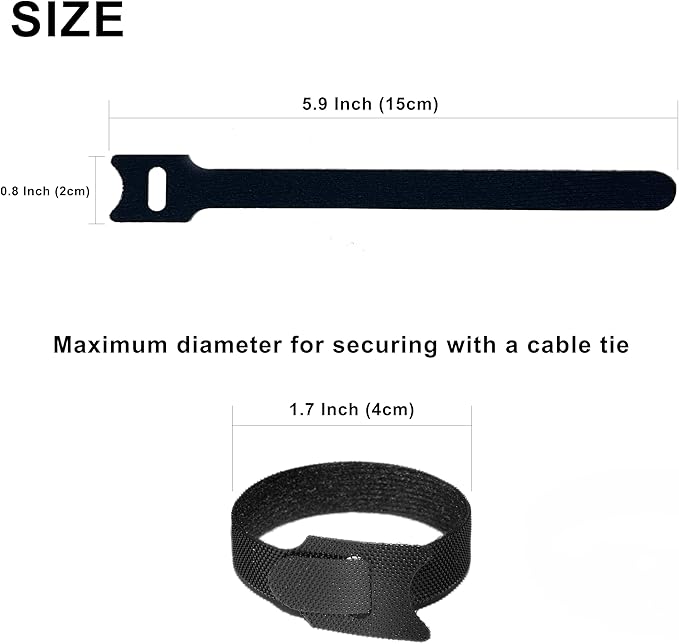 130 PCS 6 Inch Reusable Cable Ties Adjustable Cord Straps, Hook & Loop Wire — view 2
