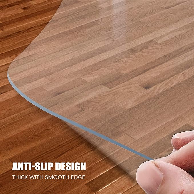 Kuyal Clear Chair mat for Hardwood Floor 46 x 72 inches Transparent Floor Mats — view 5