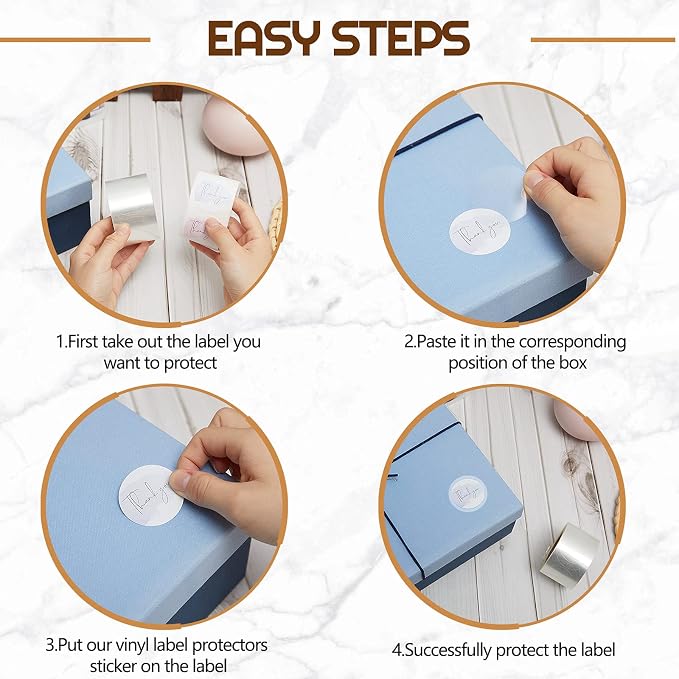 Zonon 500 Pcs Clear Labels Label Protector Clear Stickers Wafer Seals — view 4