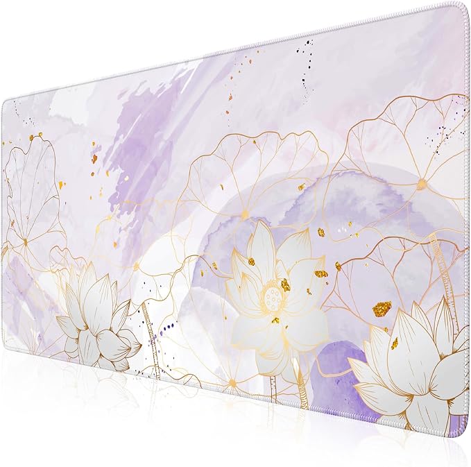 iCasso Desk Cover Mat, Extra Large Lotus Mouse Pad, Desk Pad Mat, Office Matt — view 2