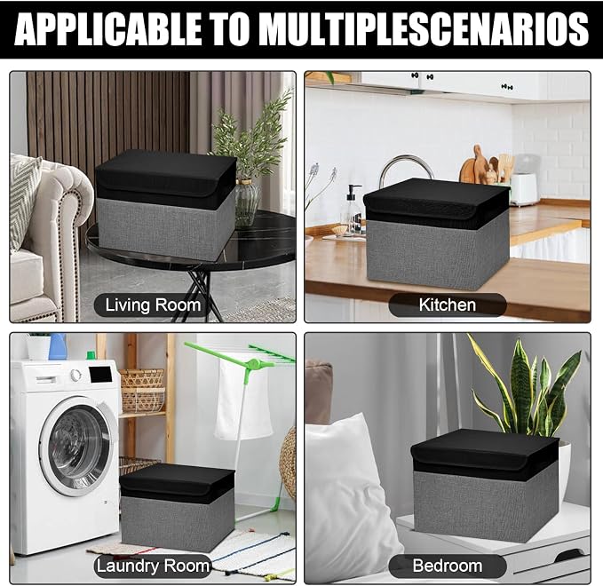 Large 17" 42 Quarts Collapsible Stackable Storage Bins — view 7