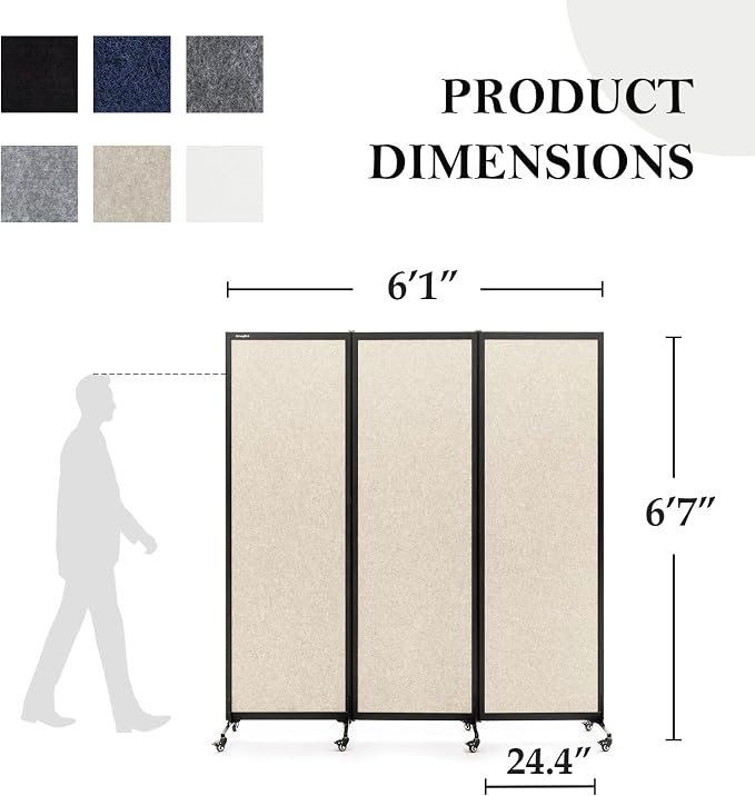 Upgrade Version Room Partition and Divider, Freestanding Rolling Dividers — view 2