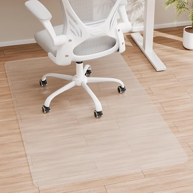 HOMEK Crystal Clear Chair Mat for Hardwood Floor, 48” x 36” Office Chair Mat