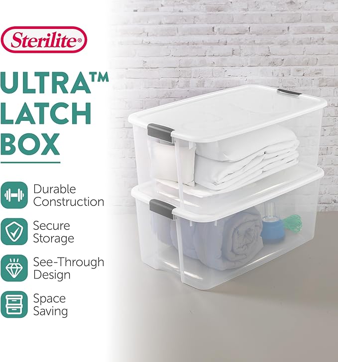 Sterilite 4-Pack Ultra Latching Box, Storage Bins — view 3